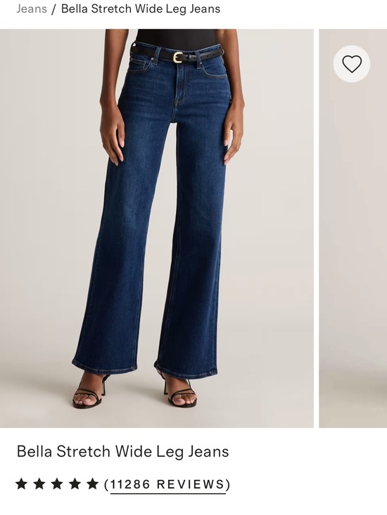 Quince Denim - Quince Bella Stretch Wide Leg Jeans - Dark Blue size 26